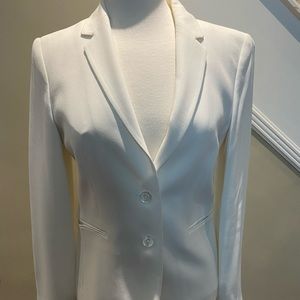 Massimo Dutti Crepe Cream Blazer
